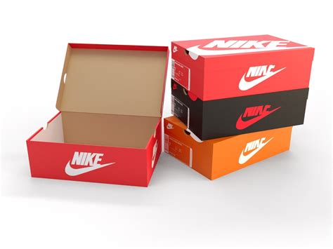 cardboard box with fake nike sign